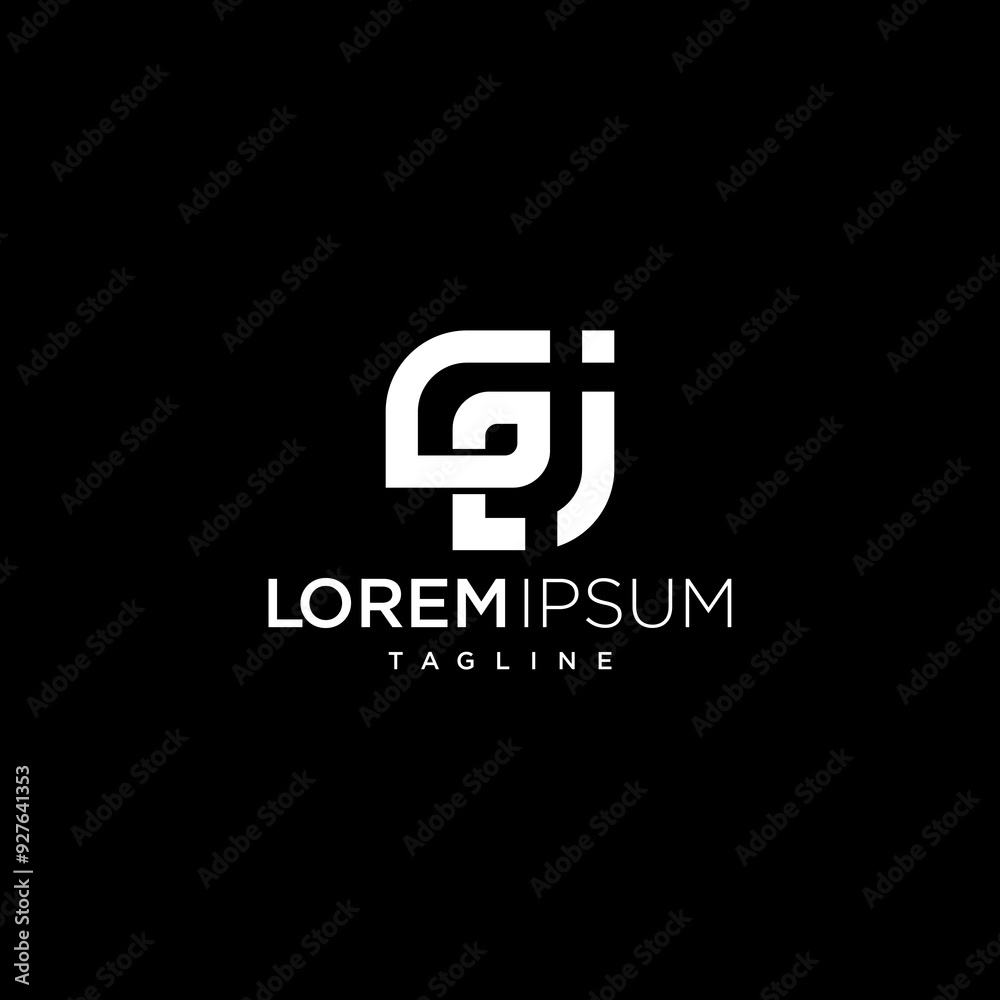 symbol letter GH line art modern logo