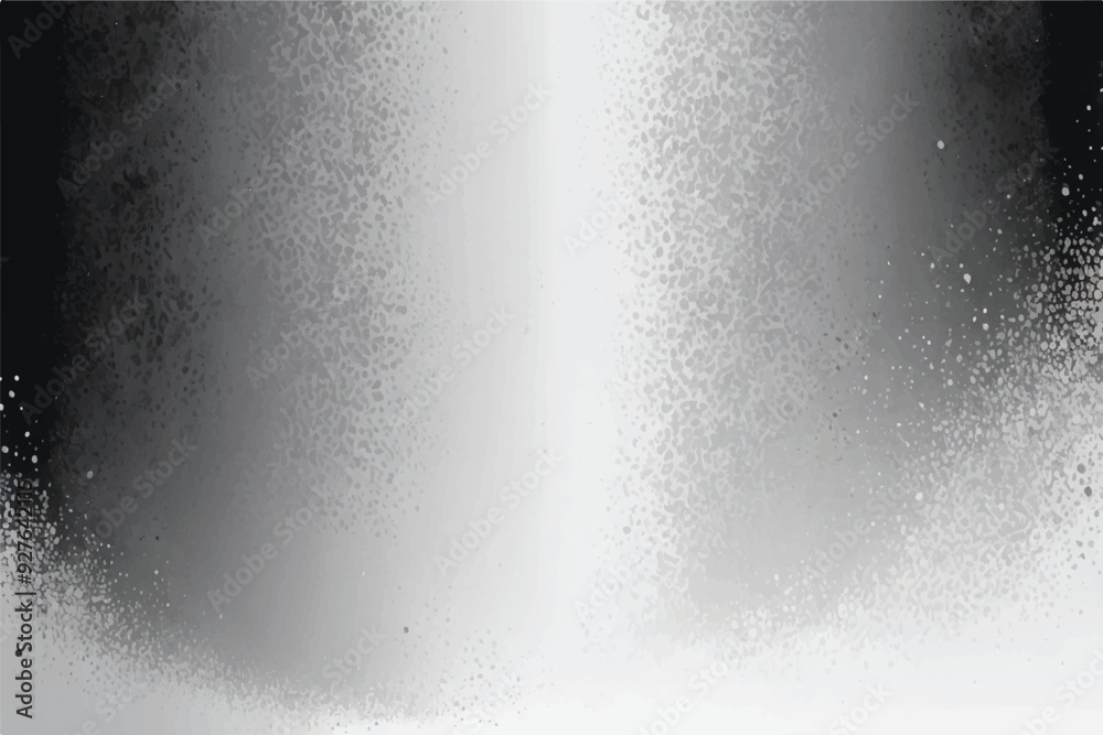 Obraz premium black and white vector background with cloudy white center and gradient black grunge texture on bottom border, silver gray background with black