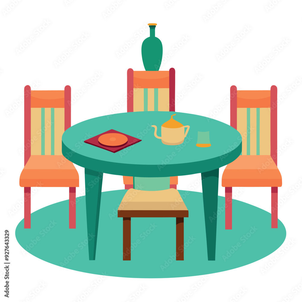 Obraz premium Dining Table Clip Art for Home and Interior Design