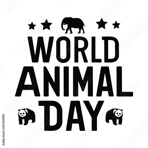 World Animal Day silhouette Vector illustration of wild animals t-shirt design logo