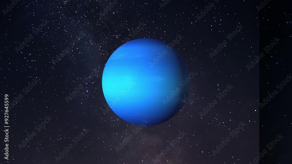 Planet Neptune With Milky Way galaxy Realistic HD Stock Footage Planet Neptune With Milky Way galaxy Realistic HD Stock Footage