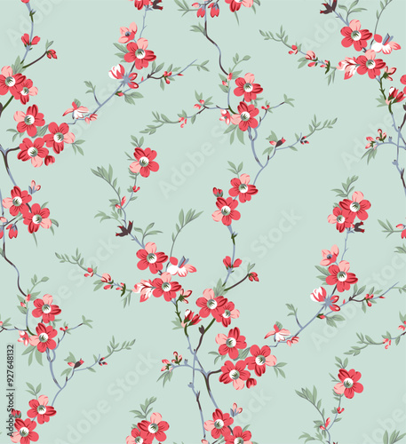 Classic Popular Flower Seamless pattern background - For easy making seamless pattern use it for filling any contours