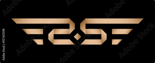Gilded Wings of number 25, Sleek Origami-Inspired Logo. Futuristic Emblem Marries Luxury and Tech. Golden Angular Design on Black - Perfect for Premium Branding or Anniversary Symbol.