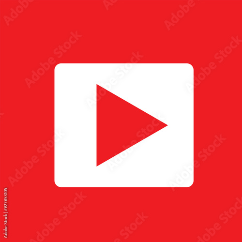 Play button icon set. Start audio or video action symbol. Vector illustration. Editable stroke.