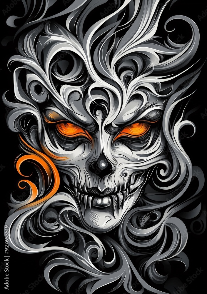 halloween illustration of a witch or wizards face halloween illustration of a witch or wizards face