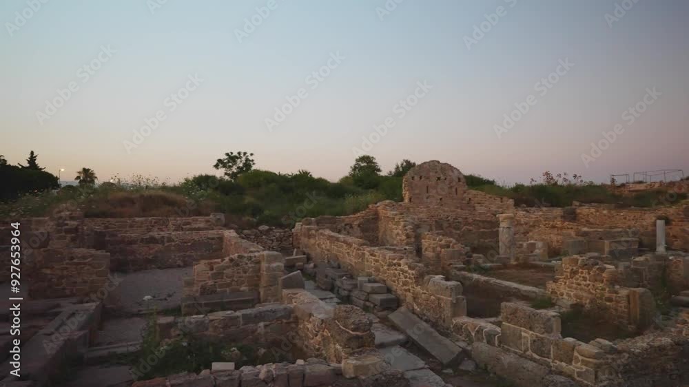 Ruins of the ancient city of Side. Remains of ancient Houses. Ruins of the ancient city of Side. Remains of ancient Houses.