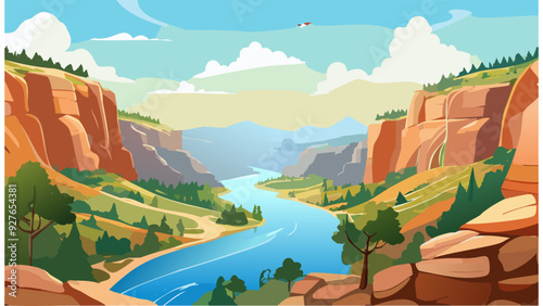 Canyon with River - Landscape Nature Mountain Rock Wilderness Travel Vale Desert Grand Stone
