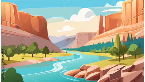 Canyon with River - Landscape Nature Mountain Rock Wilderness Travel Vale Desert Grand Stone
