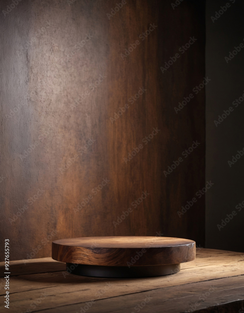Round Wooden Pedestal for Product Display on a Table Round Wooden Pedestal for Product Display on a Table