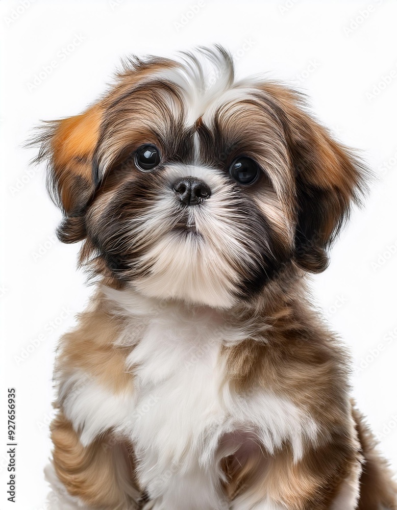 シーズーの子犬のポートレート(Shih Tzu puppy portrait on white background)
シーズーの子犬のポートレート(Shih Tzu puppy portrait on white background)