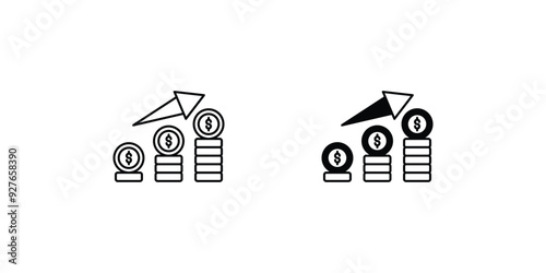 money bag set icon with white background vector stock illustration
