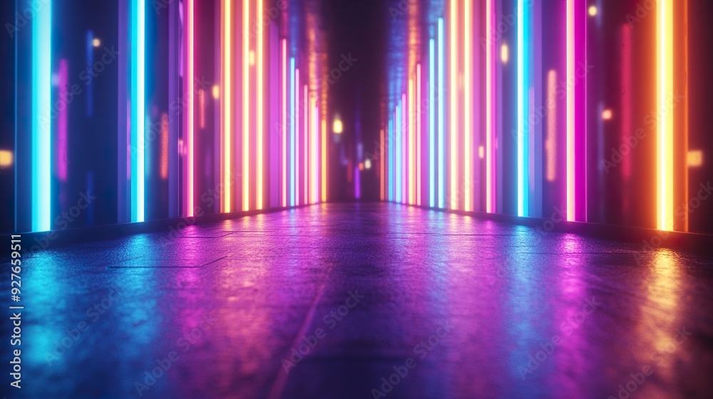 Realistic neon lights with a dynamic motion effect Realistic neon lights with a dynamic motion effect