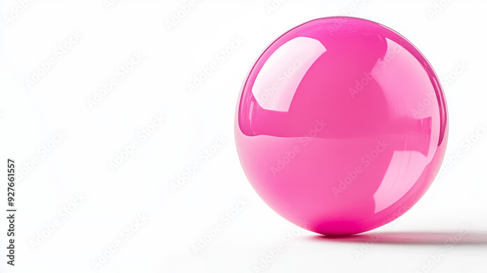 Close up of a vibrant pink bubble gum bubble being blown with glossy texture and soft reflections isolated on a white background with empty space for text Close up of a vibrant pink bubble gum bubble being blown with glossy texture and soft reflections isolated on a white background with empty space for text