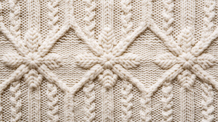 Cozy cable knit texture in cream with subtle snowflake patterns festive Christmas warmth classic sweater feel perfect for holiday greetings 