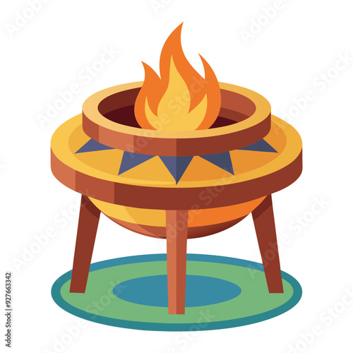 Fire Pit Table Vector Design