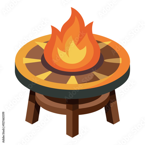 Fire Pit Table Vector Design