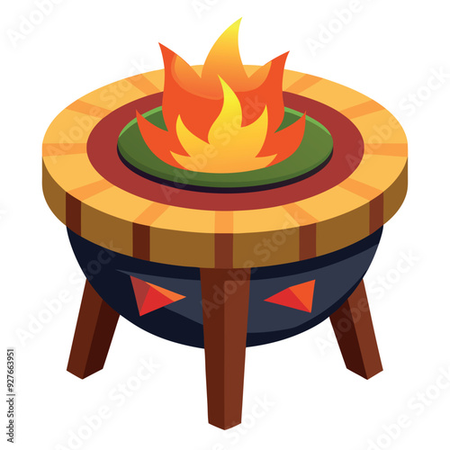 Fire Pit Table Vector Design