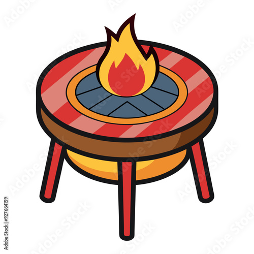Fire Pit Table Vector Design