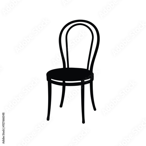 bentwood chair Vector silhouette, isolate on a white background