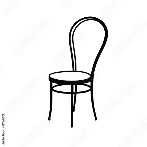 bentwood chair Vector silhouette, isolate on a white background