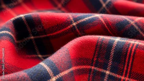 Vibrant red tartan texture with dark blue accents Burns Night Scottish cultural warmth classic and cozy perfect for celebrating traditional heritage 