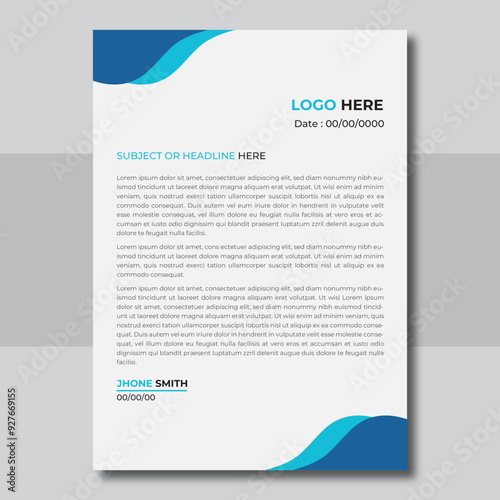 Letterhead template in Abstract style design