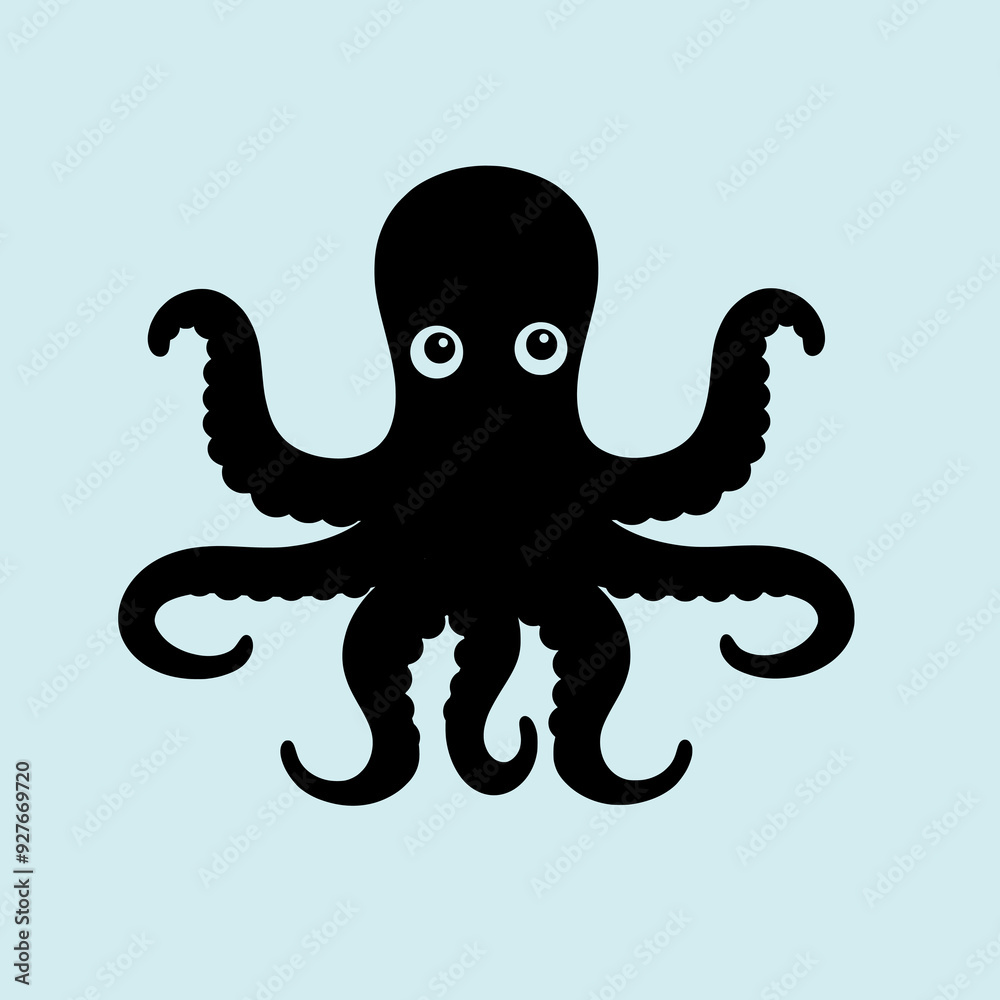Silhouette Octopus Vector Illustration Silhouette Octopus Vector Illustration