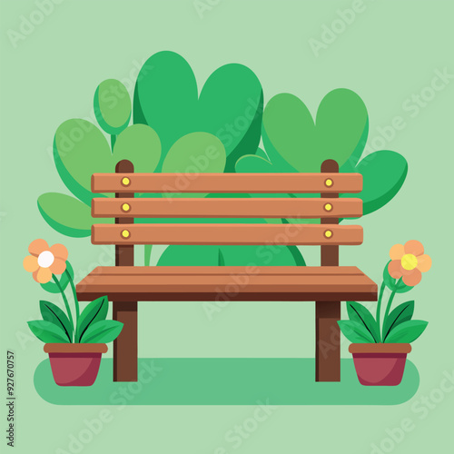 Garden Bench Vector Design