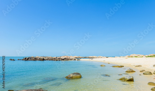 beautiful tropical landscape at Mulan Bay, Wenchang, Hainan, China photo