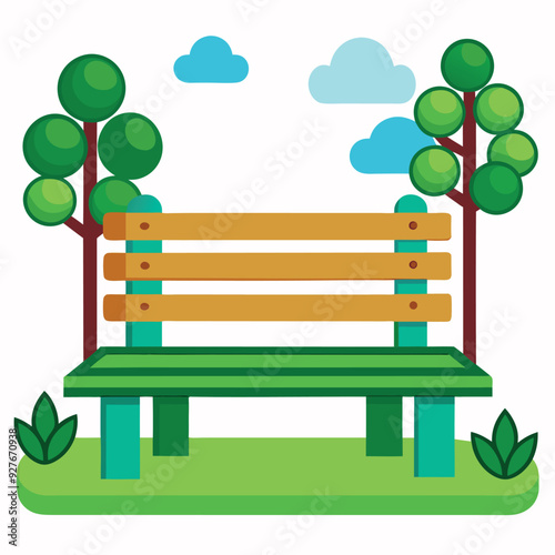 Garden Bench Vector Design