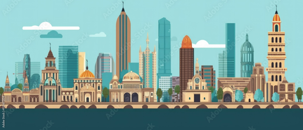 Fototapeta premium City famous landmarks