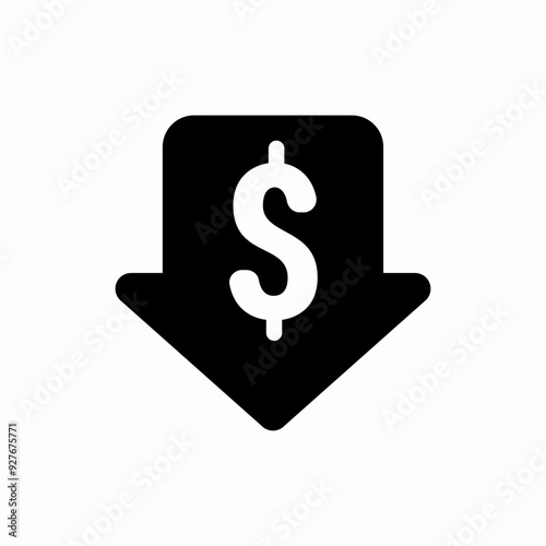 price descending arrow low icon