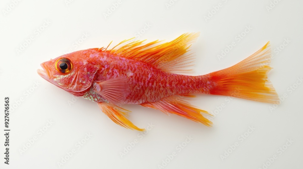 Fototapeta premium Red fish on white background