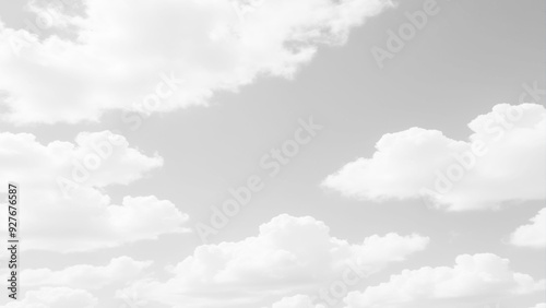 White Clouds from above. Aerial view of the fluffy white cloud on blue sky. Top view from an airplane over white clouds in a blue sky. High in the Heavens.
