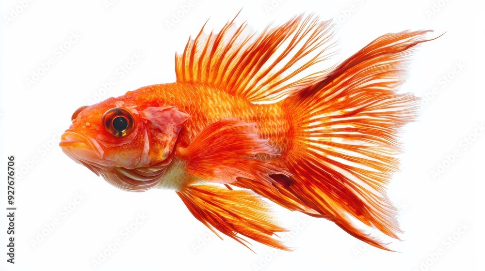 Fototapeta premium Red fish on white background