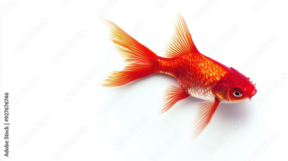 Fototapeta premium Red fish on white background