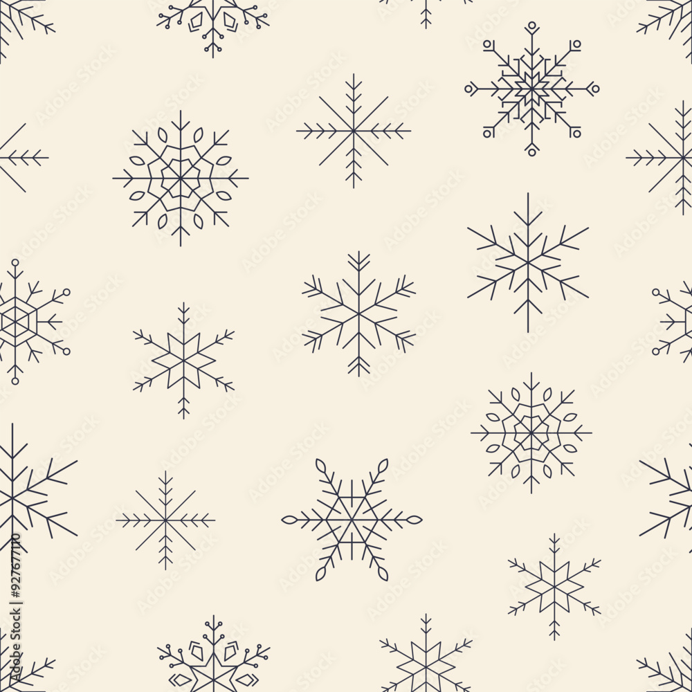 Winter Background. Snowflakes seamless pattern. Snowflakes icons isolated on white background. Vector illustration Winter Background. Snowflakes seamless pattern. Snowflakes icons isolated on white background. Vector illustration