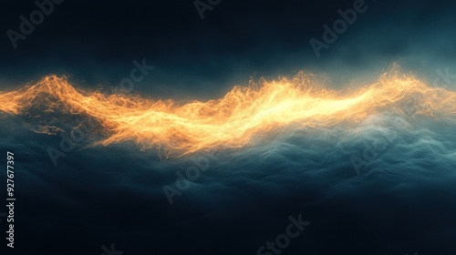 Conceptual image of light gradually merging into darkness, forming a smooth gradient. The abstract scene symbolizes the fluid transition between day and night, hope and uncertainty. The interplay of