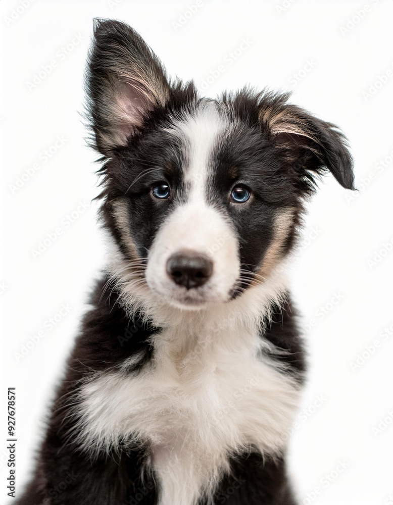 ボーダーコリーの子犬のポートレート(Border Collie puppy portrait on white background)
ボーダーコリーの子犬のポートレート(Border Collie puppy portrait on white background)