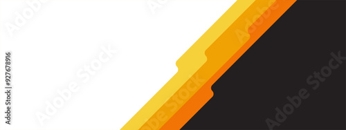 Abstract background with yellow and orange diagonal stripes on black and white background