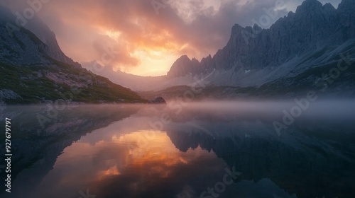 Serene Mountain Lake Sunset - Breathtaking Nature Photography