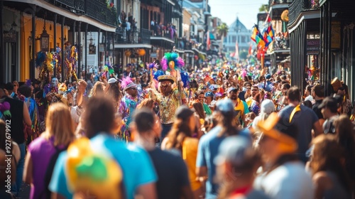 Wallpaper Mural Vibrant Street Life in New Orleans: A Colorful Snapshot Torontodigital.ca