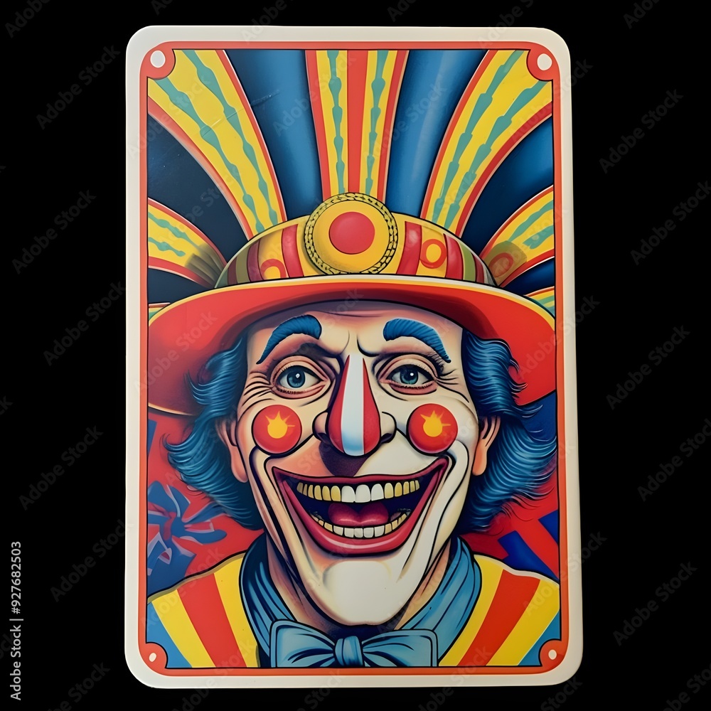 Obraz premium ILLUSTRATION OF A CLOWN TAROT CARD WITH NO BACKGROUND