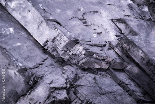 Tableau sur toile grey Gypsum details photography from France