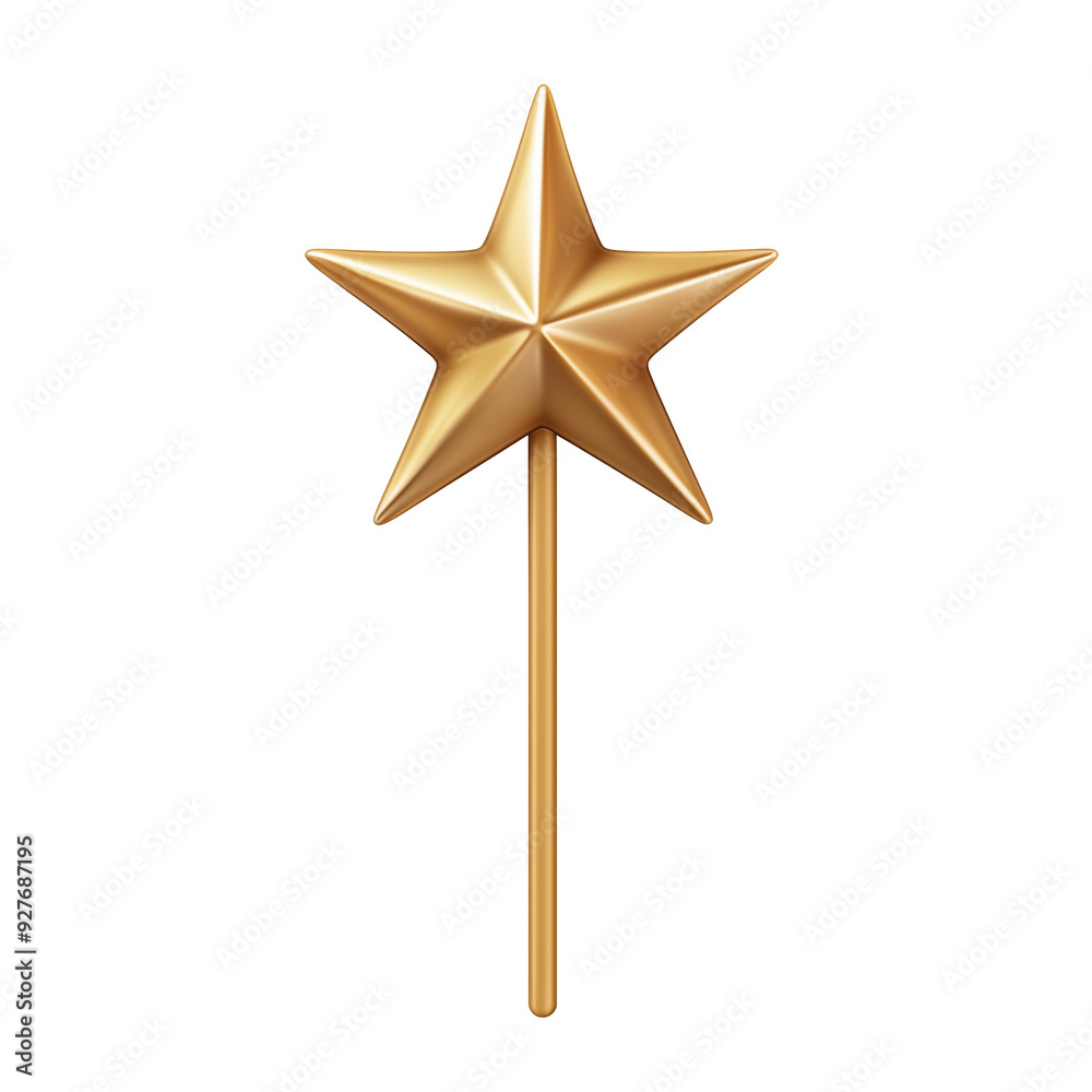 Gold star wand transparent background