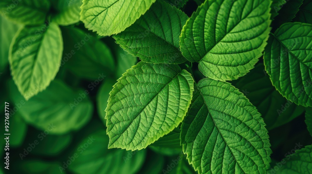 Close-Up of Vibrant Green Leaves Texture Close-Up of Vibrant Green Leaves Texture