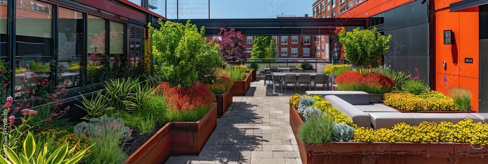 Fototapeta premium colorful rooftop garden