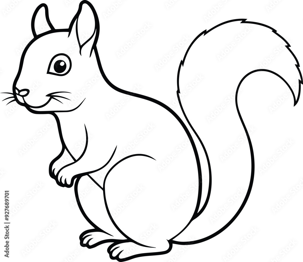 squirrel line art silhouette vector illustration squirrel line art silhouette vector illustration