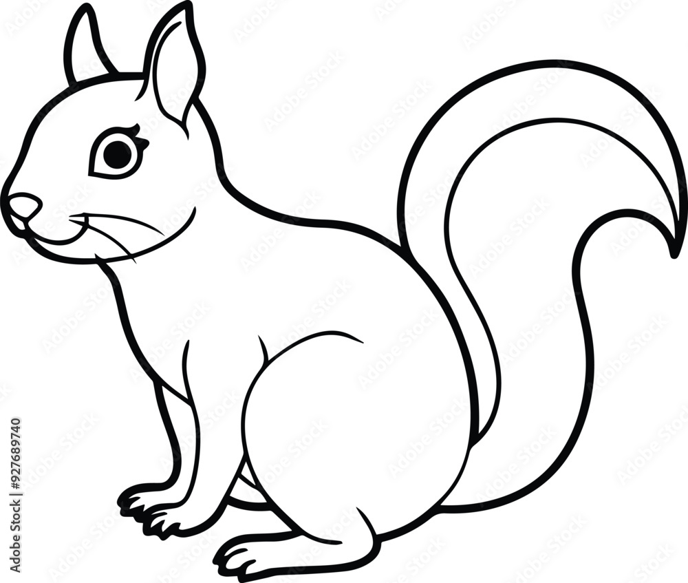 squirrel line art silhouette vector illustration squirrel line art silhouette vector illustration