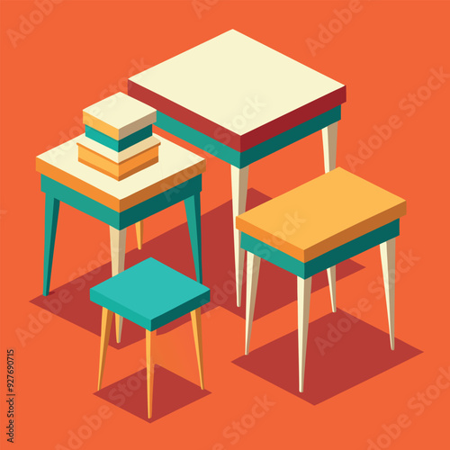 Nesting Tables Vector Design